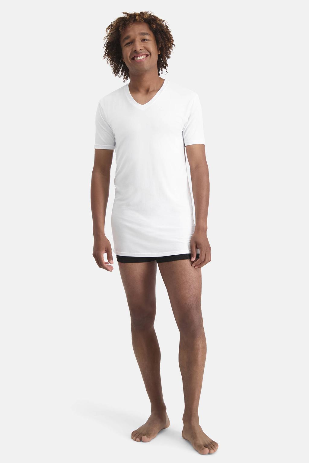 Bamboo Basics long fit ondershirt Velo met bamboe (set van 2) wit