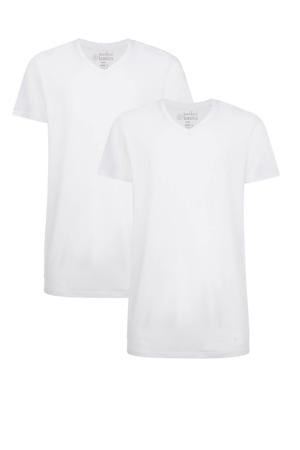 long fit ondershirt Velo met bamboe (set van 2) wit