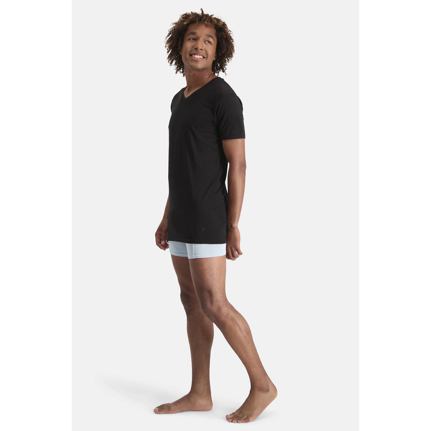 Bamboo Basics long fit ondershirt Velo met bamboe (set van 2) zwart
