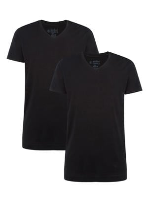 long fit ondershirt Velo met bamboe (set van 2) zwart