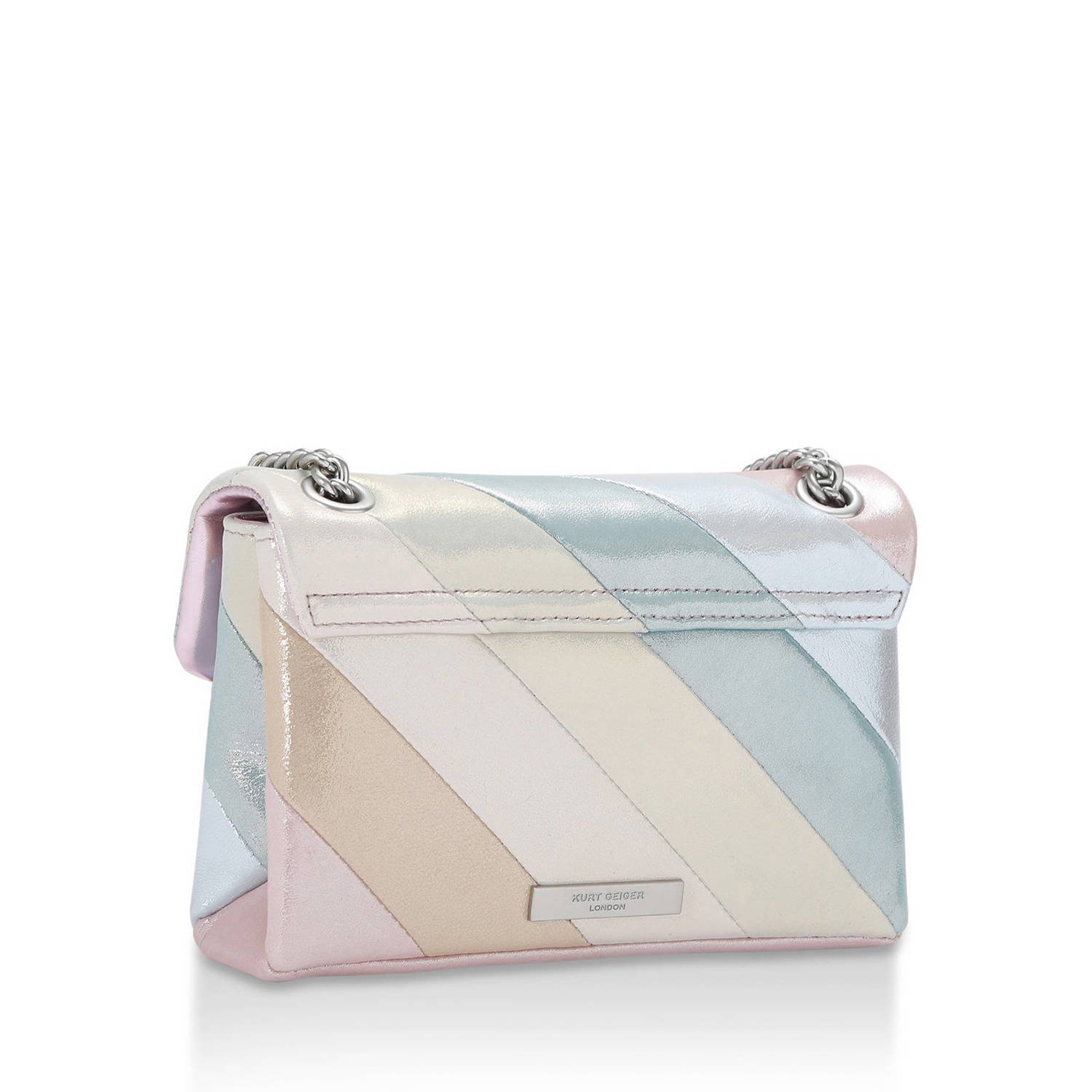 Kurt Geiger metallic leren crossbody tas Mini Kensington multi