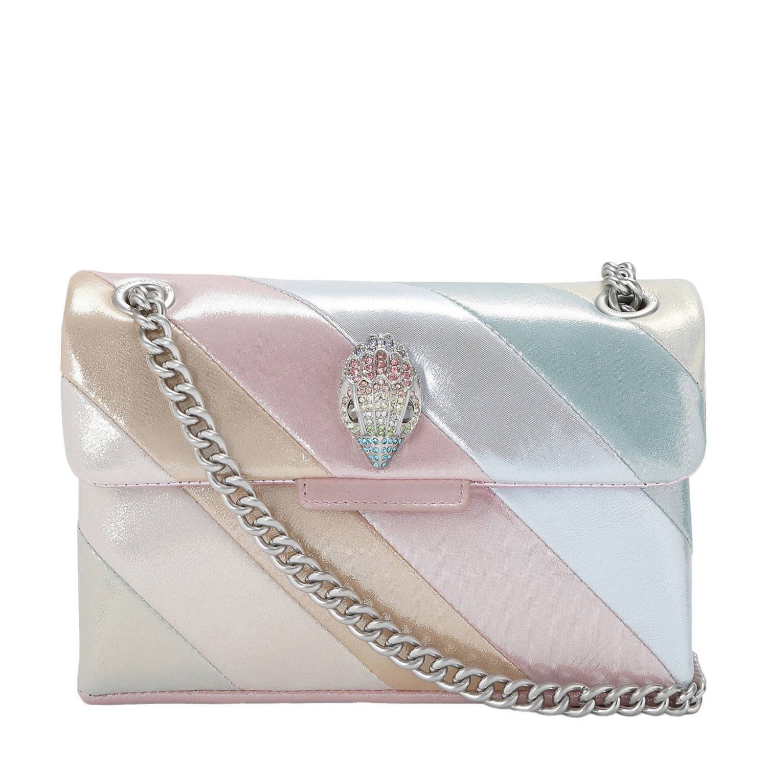 Kurt Geiger metallic leren crossbody tas Mini Kensington multi