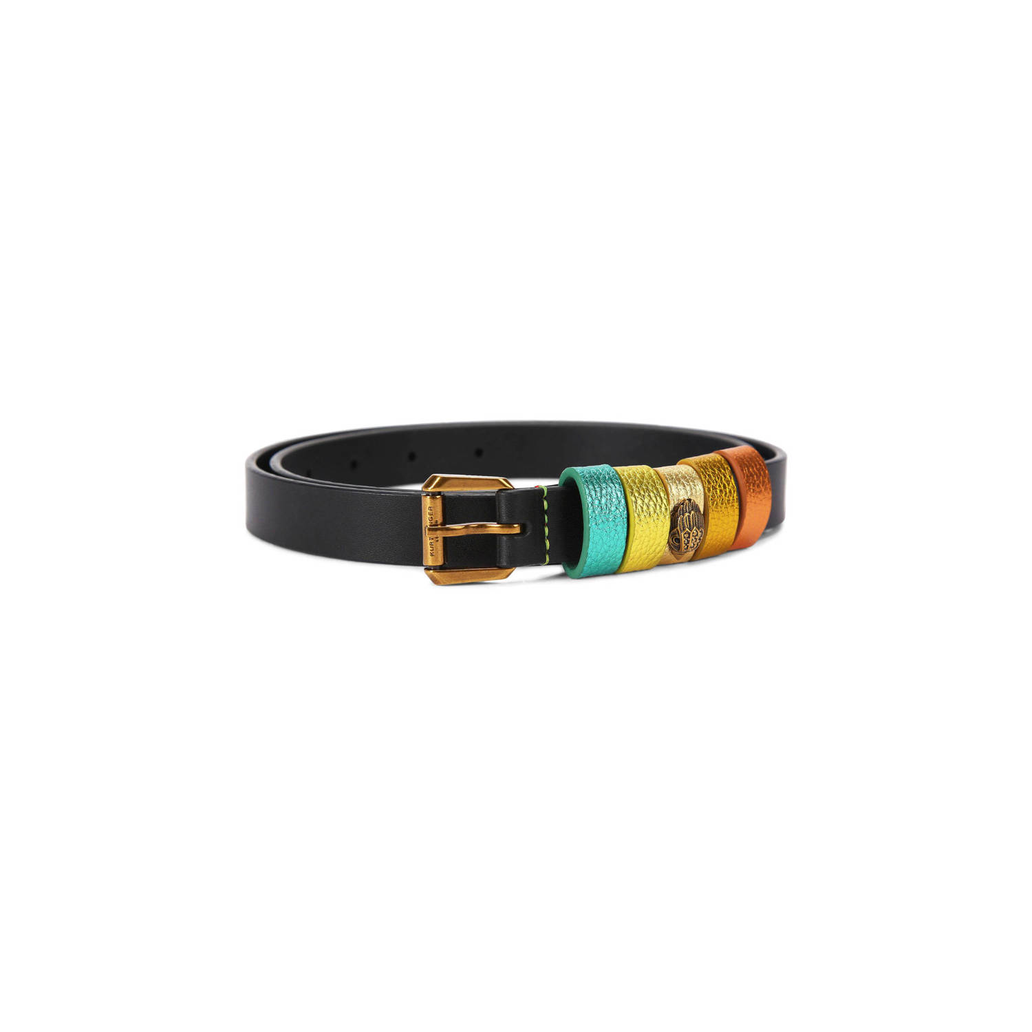 Kurt Geiger leren riem zwart multi