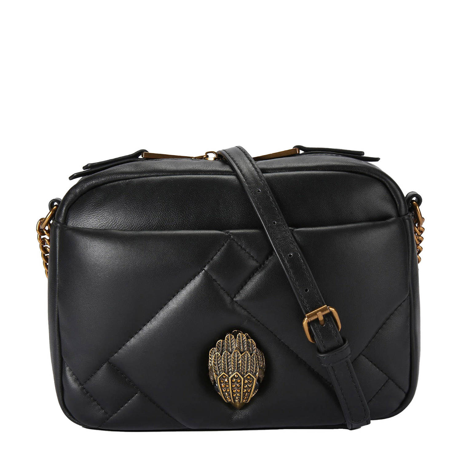 Kurt Geiger leren crossbody tas Kensington Puff zwart