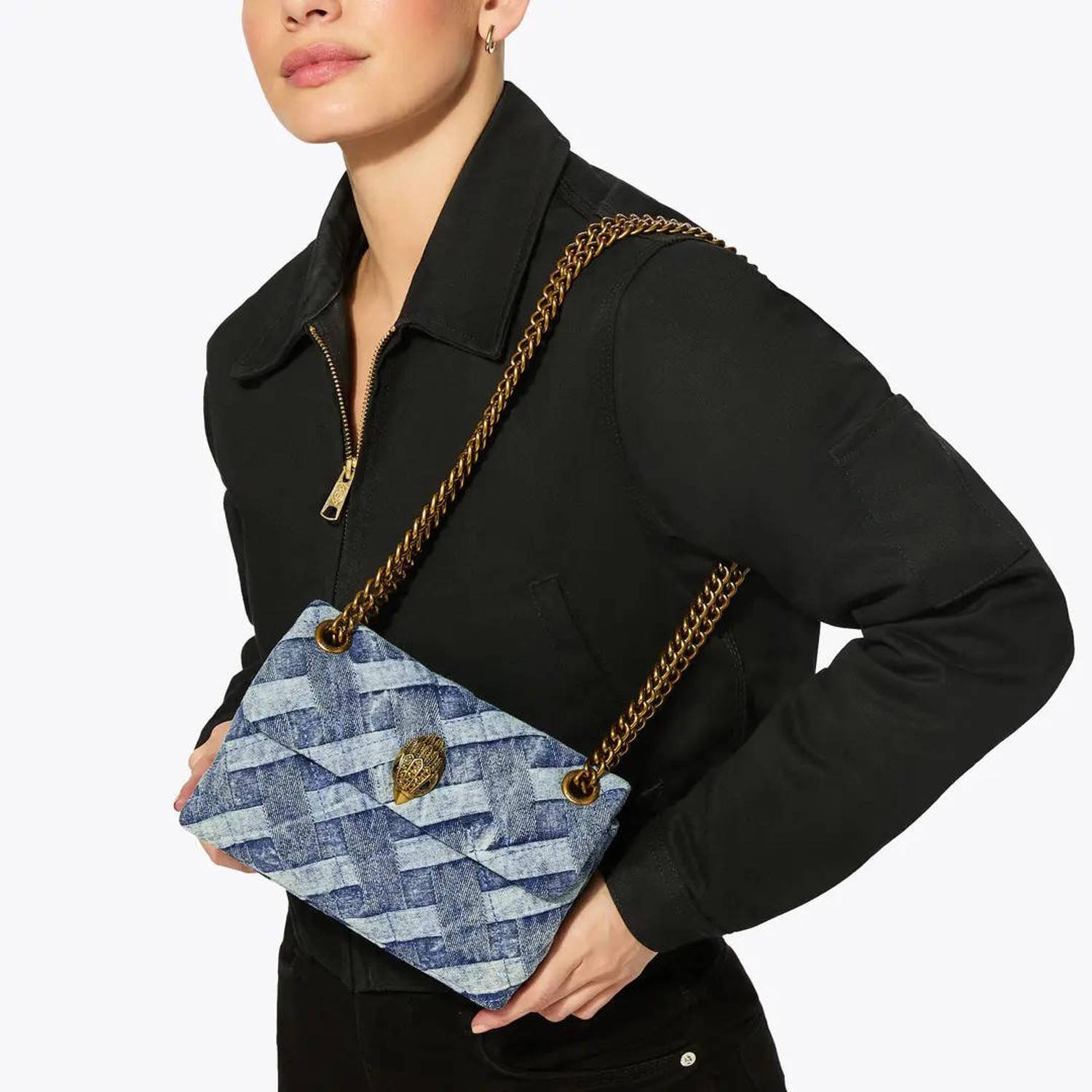 Kurt Geiger Mini Kensington Soft Tas Blauw Denim Blue Dames