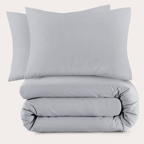 NOUS Living basis dekbedovertrek - lichtgrijs (240x220 cm) - lichtgrijs