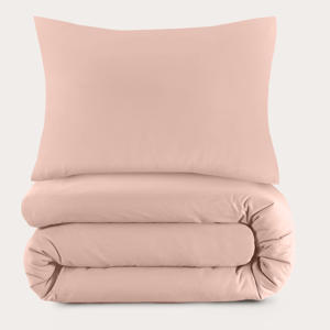 basis dekbedovertrek - roze (140x220 cm)