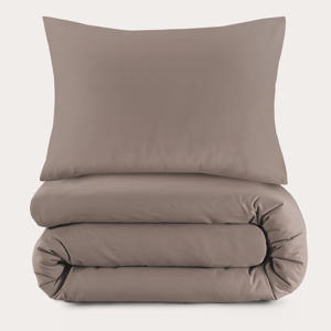 basis dekbedovertrek kinderbed - taupe (120x150 cm)