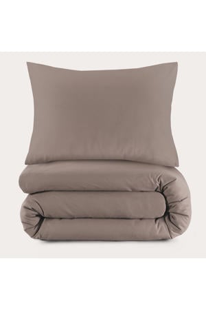 basis dekbedovertrek kinderbed - taupe (120x150 cm)