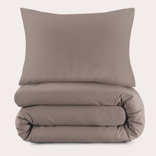 NOUS Kids basis dekbedovertrek kinderbed - taupe (120x150 cm) - Taupe