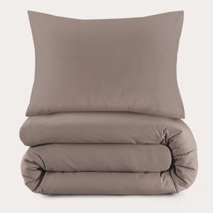 basis dekbedovertrek 1-persoons - taupe (140x200 cm)