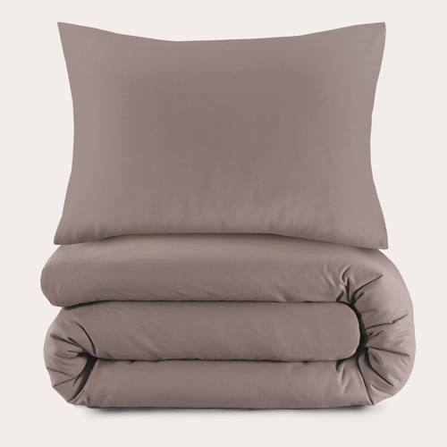 NOUS Living basis dekbedovertrek - taupe (140x220 cm) - Taupe