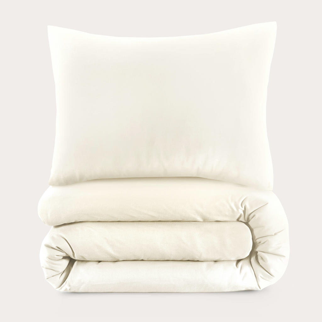 NOUS Living basis dekbedovertrek 1-persoons - offwhite (140x200 cm)