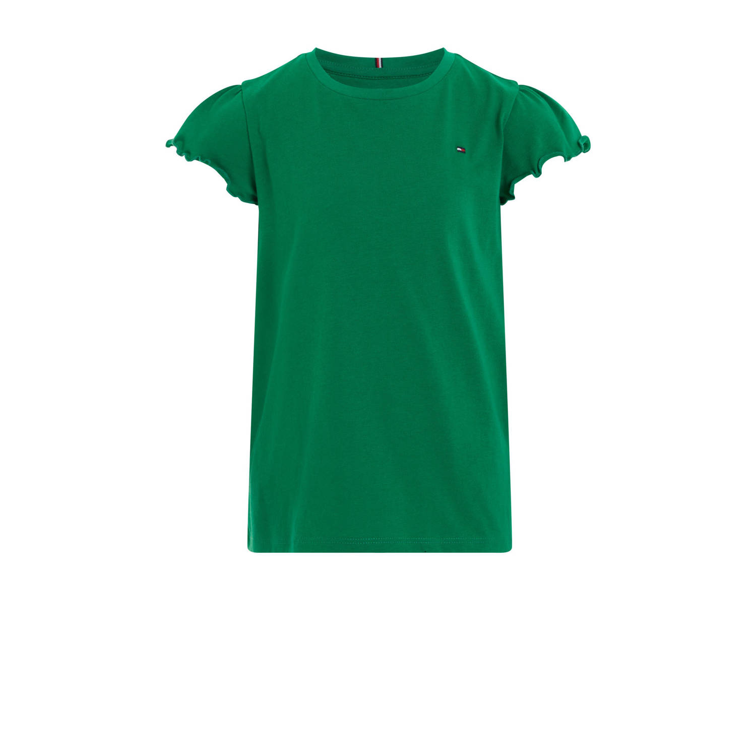 Tommy Hilfiger T-shirt groen Meisjes Katoen Ronde hals Effen 110