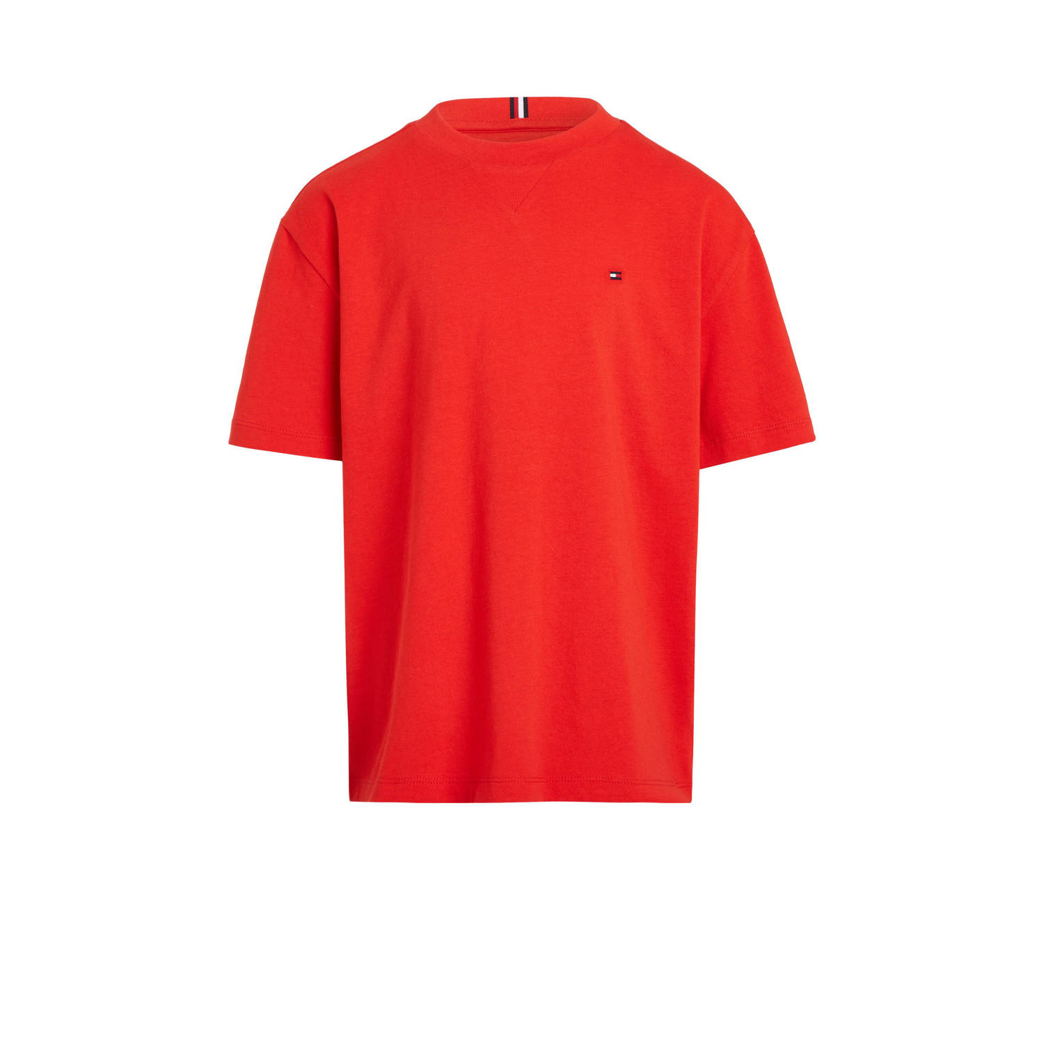 Tommy Hilfiger T-shirt rood Jongens Katoen Ronde hals Effen 116