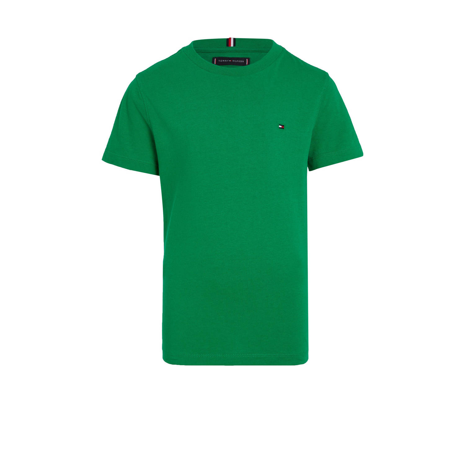 Tommy Hilfiger T-shirt groen Jongens Katoen Ronde hals Effen 152