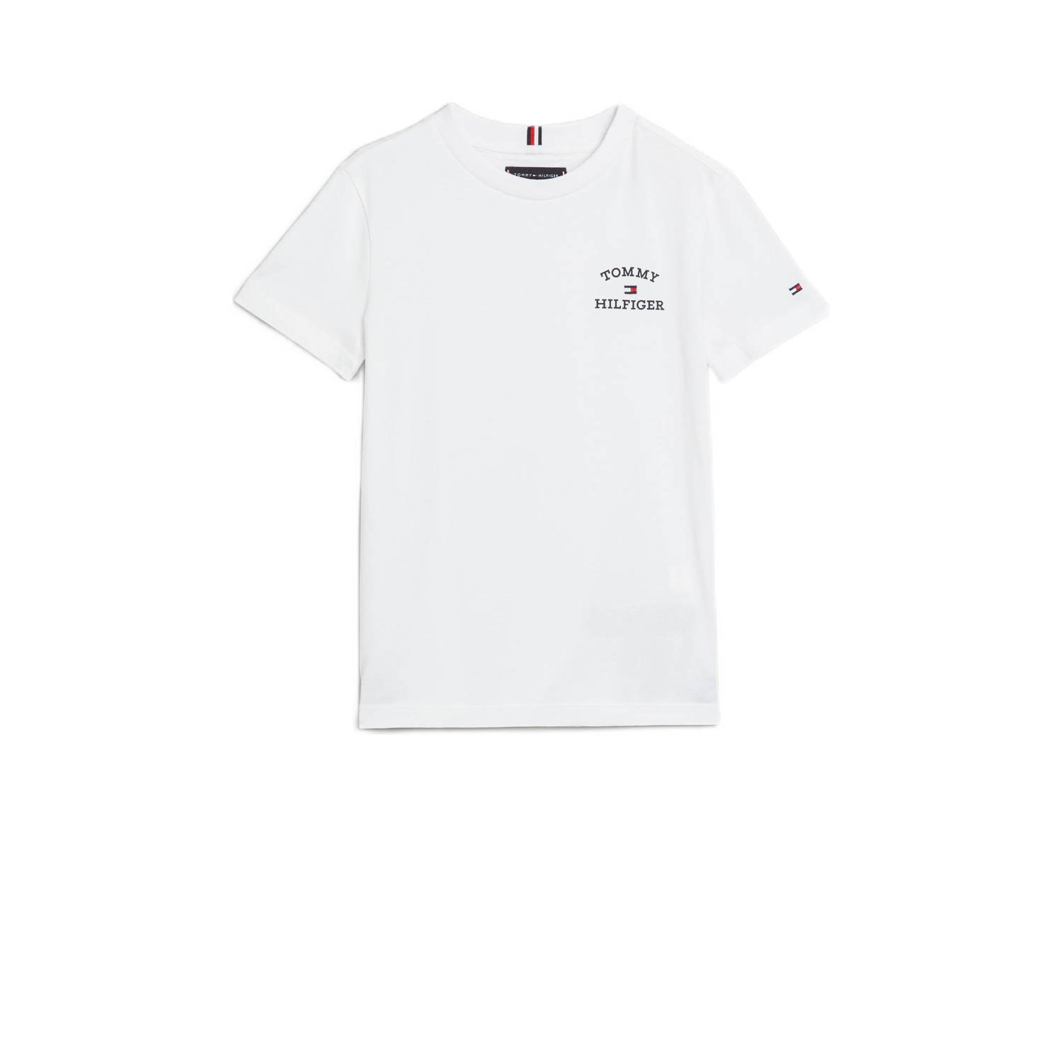 Tommy Hilfiger T-shirt wit Jongens Katoen Ronde hals Effen 104