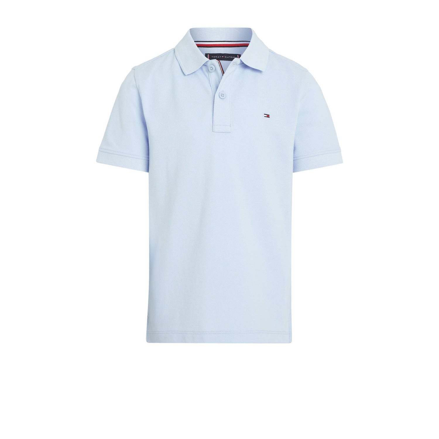 Tommy Hilfiger polo lichtblauw Jongens Katoen Polokraag Effen 116