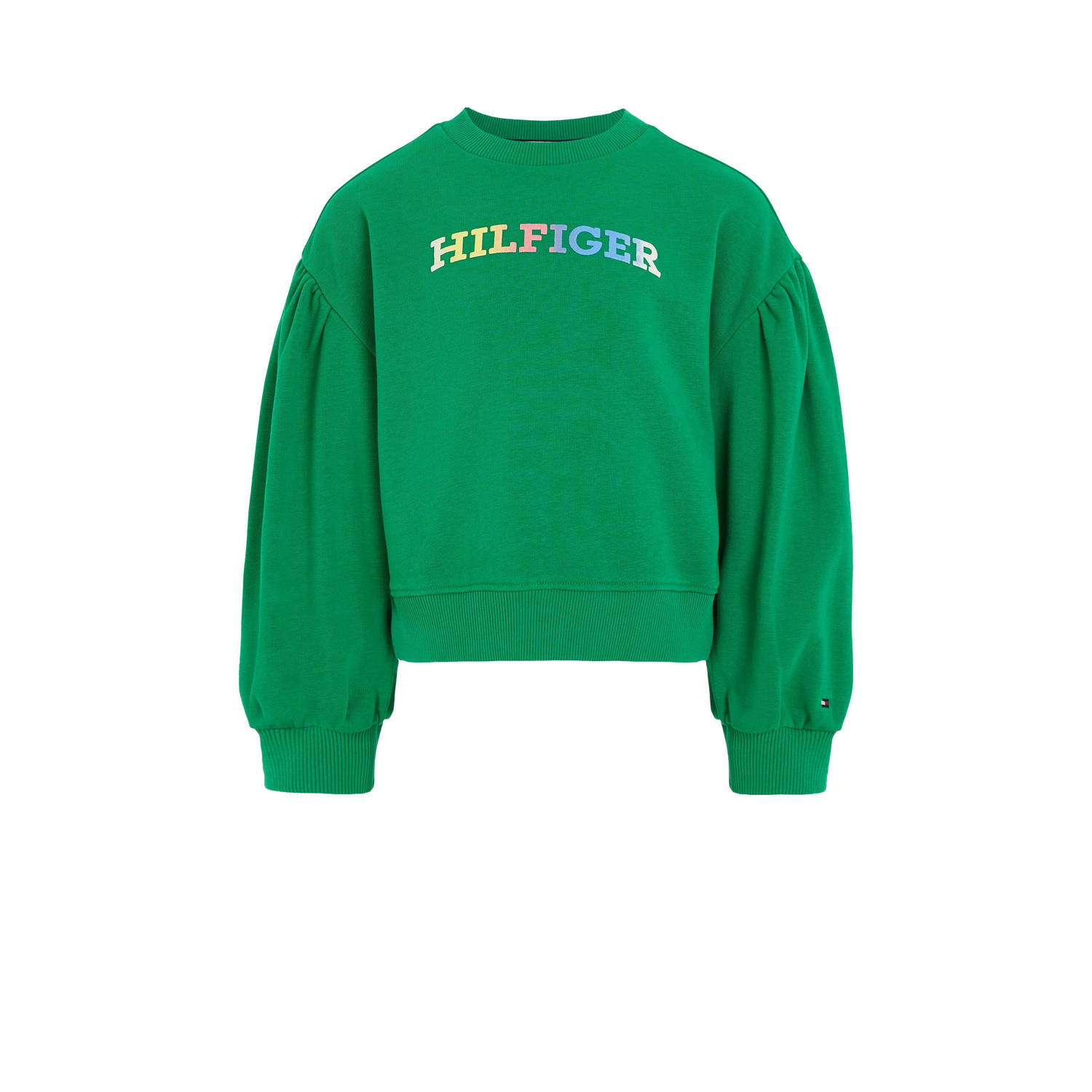 Tommy Hilfiger sweater met tekst groen