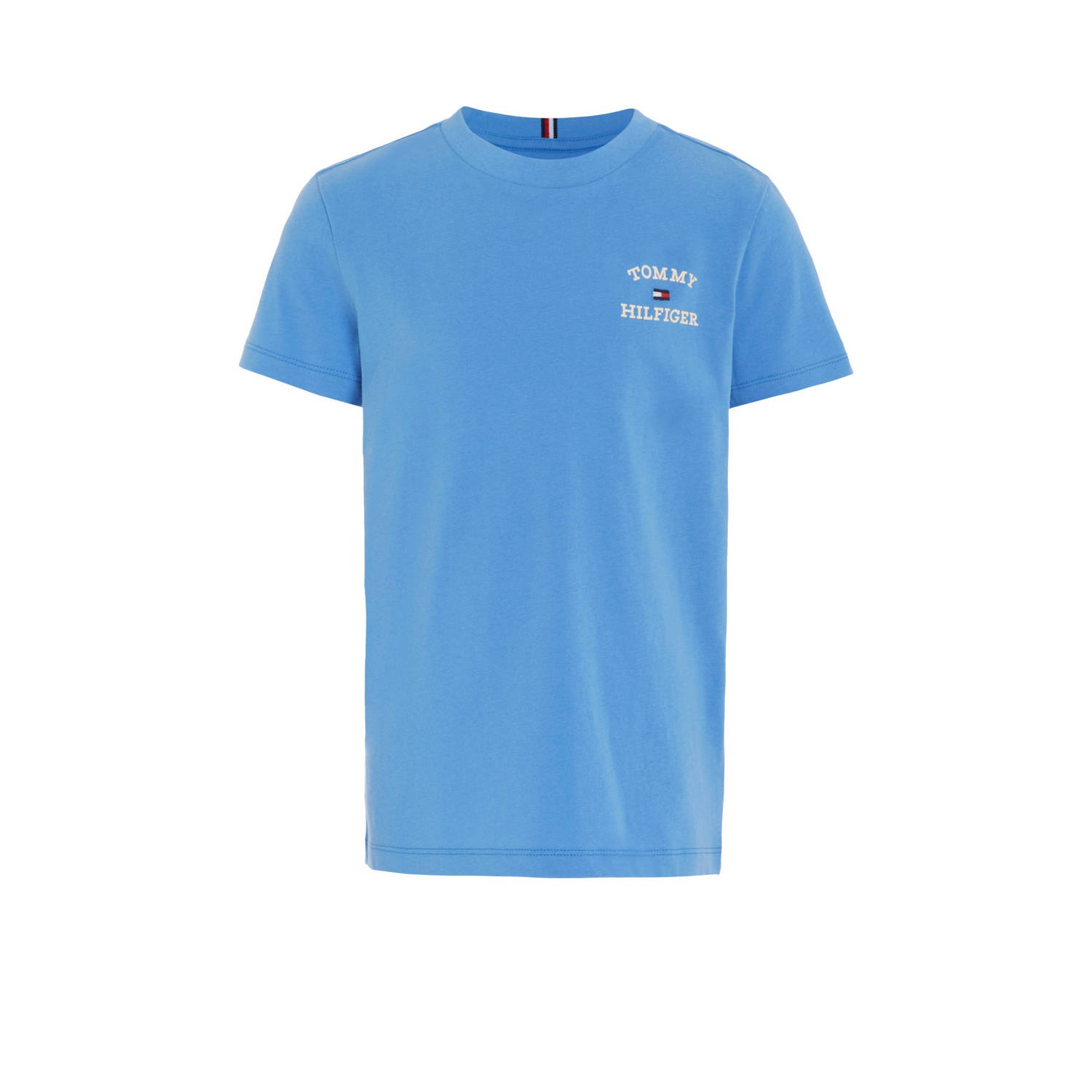 Tommy Hilfiger T-shirt blauw Jongens Katoen Ronde hals Effen 104