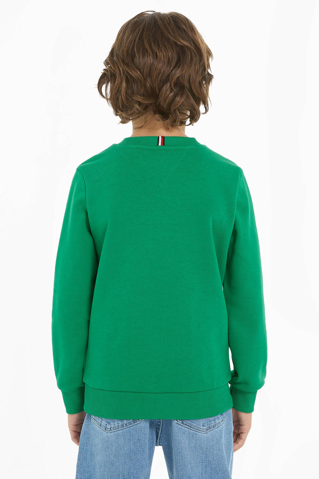 Tommy Hilfiger sweater met logo groen | wehkamp