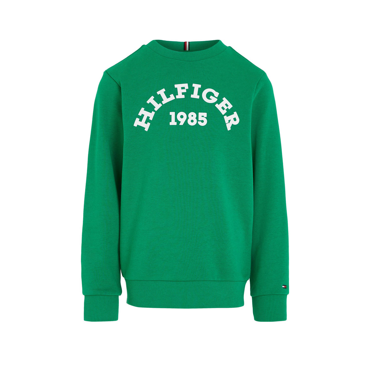 Tommy Hilfiger sweater met logo groen Logo 104 | Sweater van
