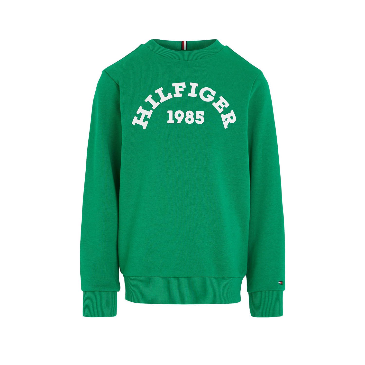 Tommy Hilfiger sweater met logo groen Logo 104 | Sweater van