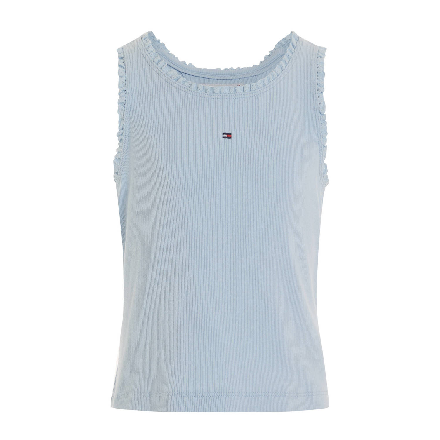 Tommy Hilfiger Tanktop ESSENTIAL RIB LACE TANK TOP Kinderen tot 16 jaar ruches aan de halslijn & mouwen