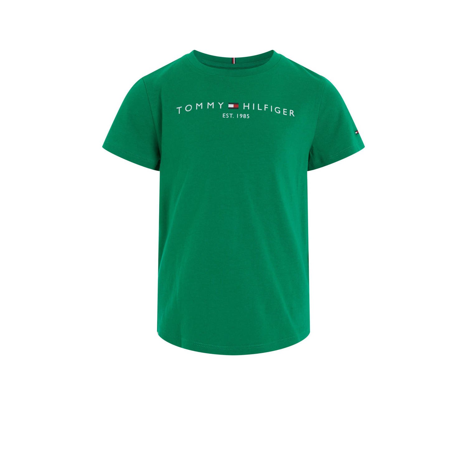 Tommy Hilfiger T-shirt met logo groen Meisjes Katoen Ronde hals Logo 104