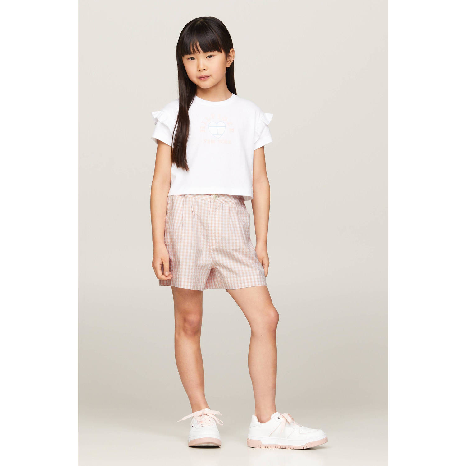Tommy Hilfiger geruite bermuda lichtroze wit