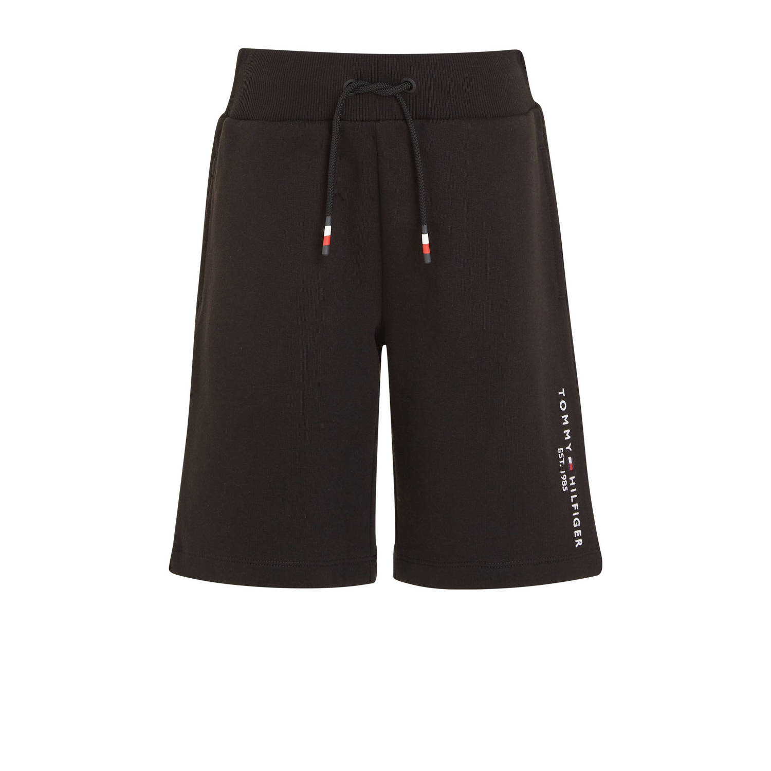 Tommy Hilfiger regular fit sweatshort zwart Korte broek Jongens Biologisch katoen 140