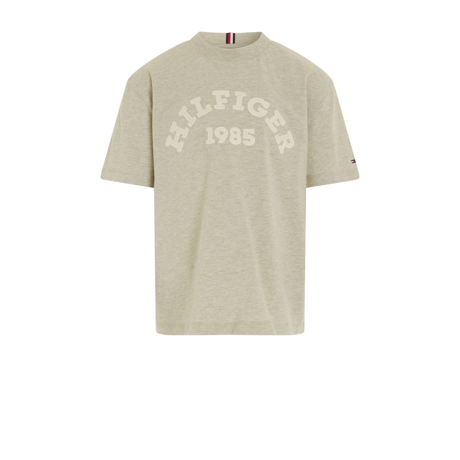 Tommy Hilfiger T-shirt met printopdruk olijfgroen Jongens Katoen Ronde hals 104