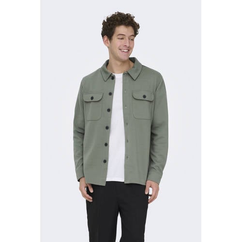 ONLY & SONS regular fit overshirt groen afbeelding