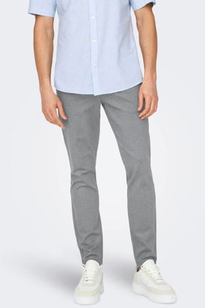 geruite slim fit chino ONSMARK medium grey