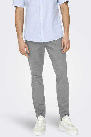 geruite slim fit chino ONSMARK medium grey