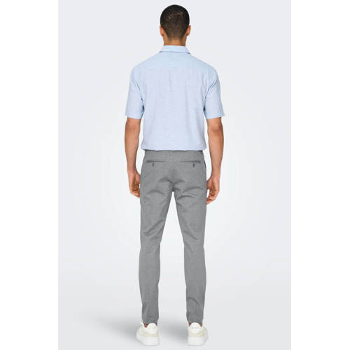 ONLY & SONS geruite slim fit chino ONSMARK medium grey afbeelding