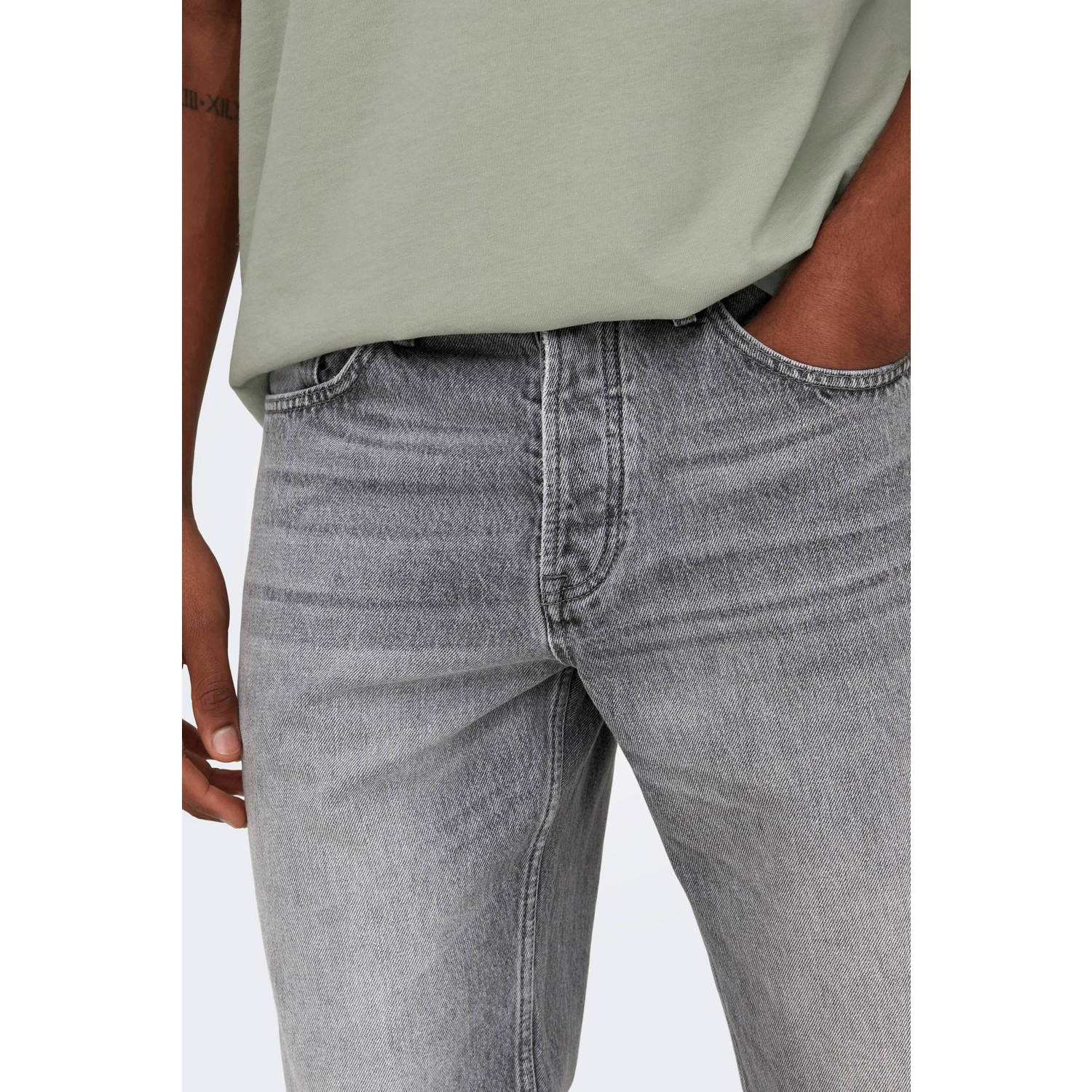 ONLY & SONS straight leg jeans ONSEDGE medium grey denim