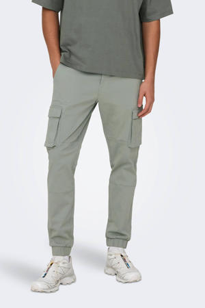 tapered fit cargo broek ONSCAM grijsgroen