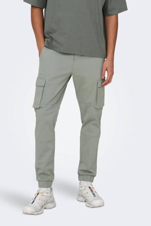 tapered fit cargo broek ONSCAM grijsgroen