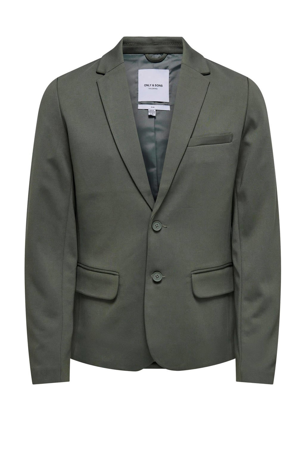 Donkergroene heren ONLY & SONS slim fit colbert met effen en reverskraag