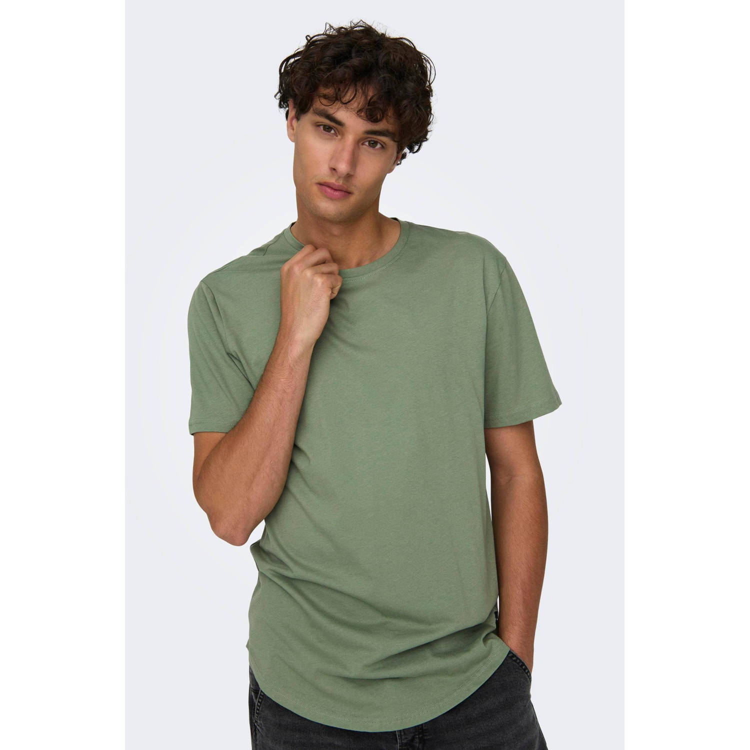 ONLY & SONS oversized T-shirt ONSMATT hedge green