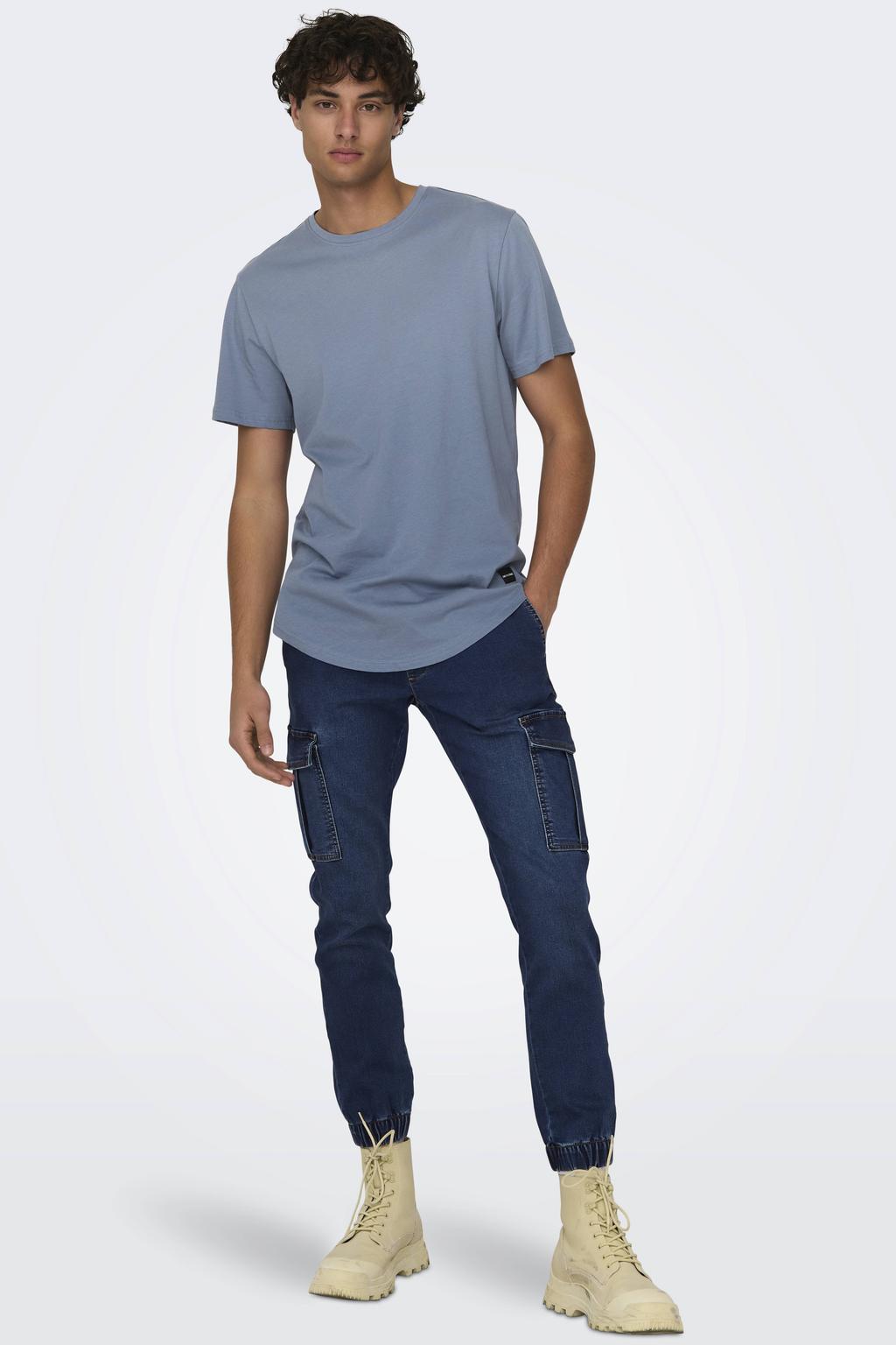 ONLY & SONS oversized T-shirt ONSMATT blauw