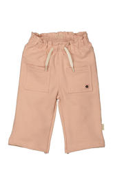 thumbnail: Roze meisjes BESS baby regular fit broek van katoen met elastische tailleband en effen
