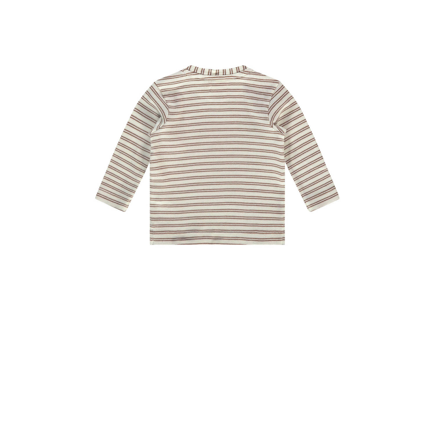A Tiny Story baby gestreepte longsleeve bruin ecru
