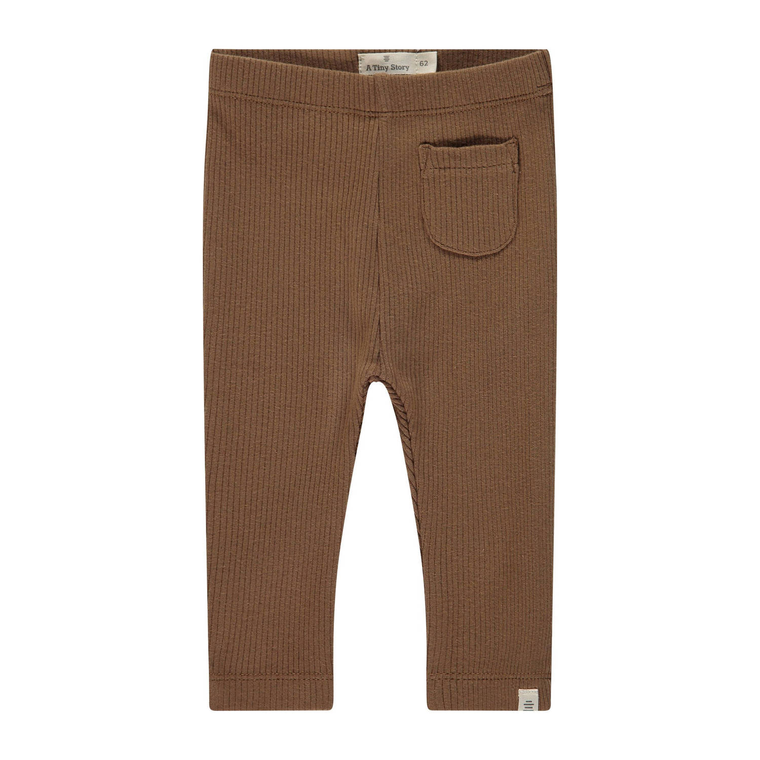 A Tiny Story baby regular fit broek bruin Stretchkatoen 50