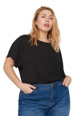 T-shirt van polyester zwart