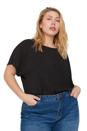 T-shirt van polyester zwart