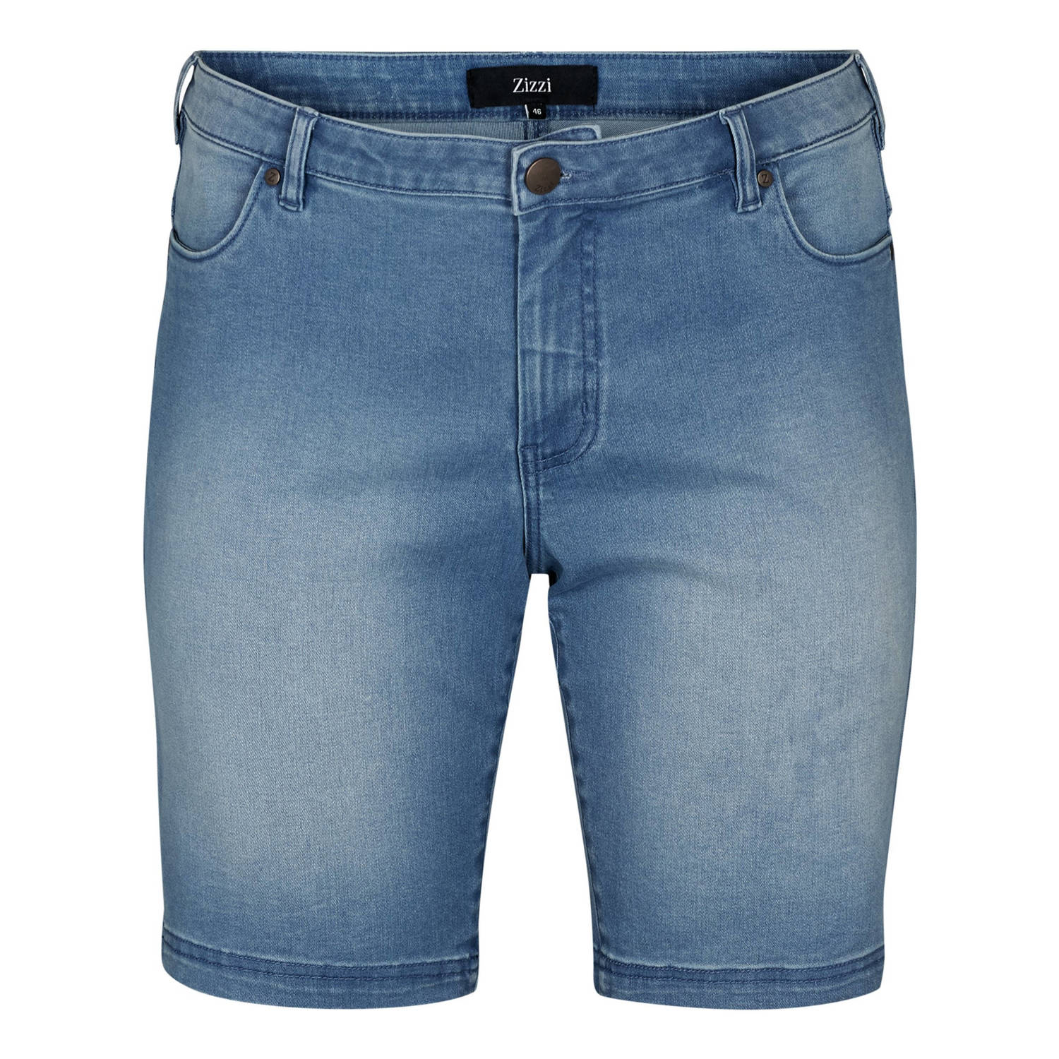Zizzi denim slim regular waist short blauw