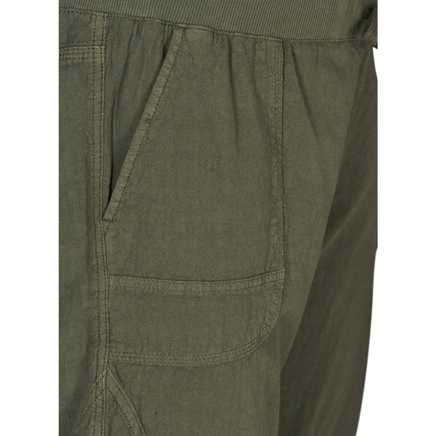 Zizzi high waist slim fit broek JEASY groen