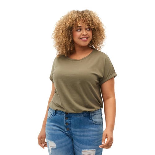 Zizzi T-shirt kaki afbeelding